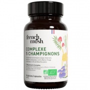 Complexe 5 champignons adaptogènes French Mush : Shiitake, Lion's Mane, Cordyceps, Chaga, Reishi