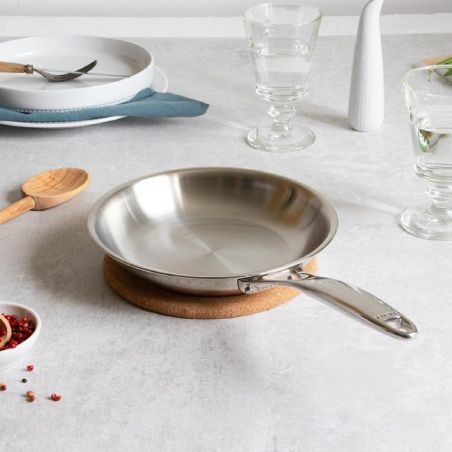 Poêle inox Castel'Pro poignée fixe CRISTEL P26CPFT