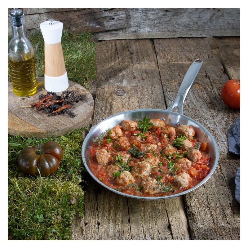 Poêle inox Castel'Pro poignée fixe Cristel 28 cm