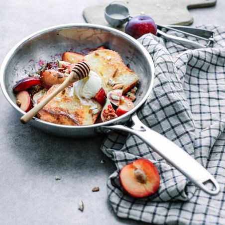 Poêle sautoir Cristel Castel'Pro à poignée fixe en acier inoxydable