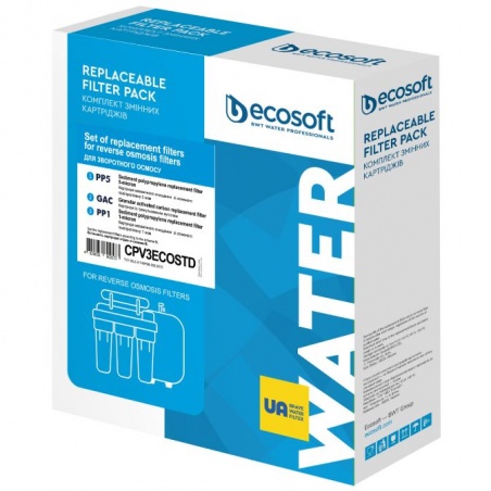 Lot de 3 filtres de remplacement pour osmoseur d'eau Ecosoft