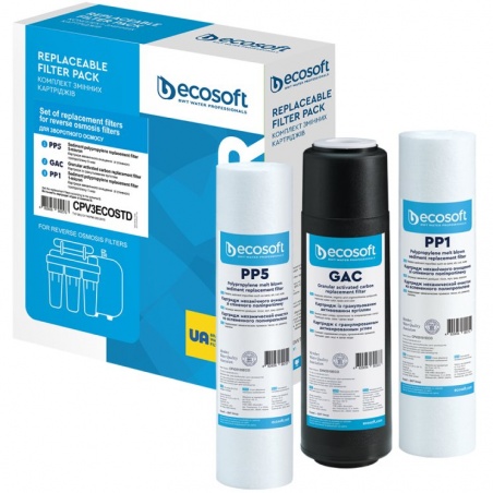 Lot de 3 filtres de remplacement pour osmoseur Ecosoft - Ecosoft