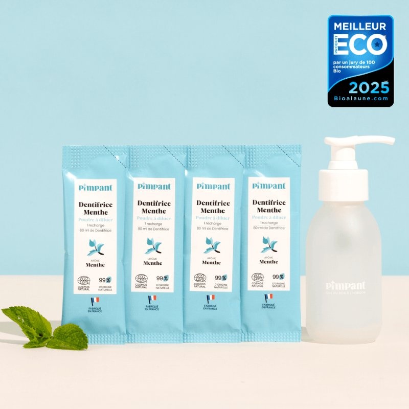 Dentifrice menthe à dissoudre + 4 recharges Pimpant