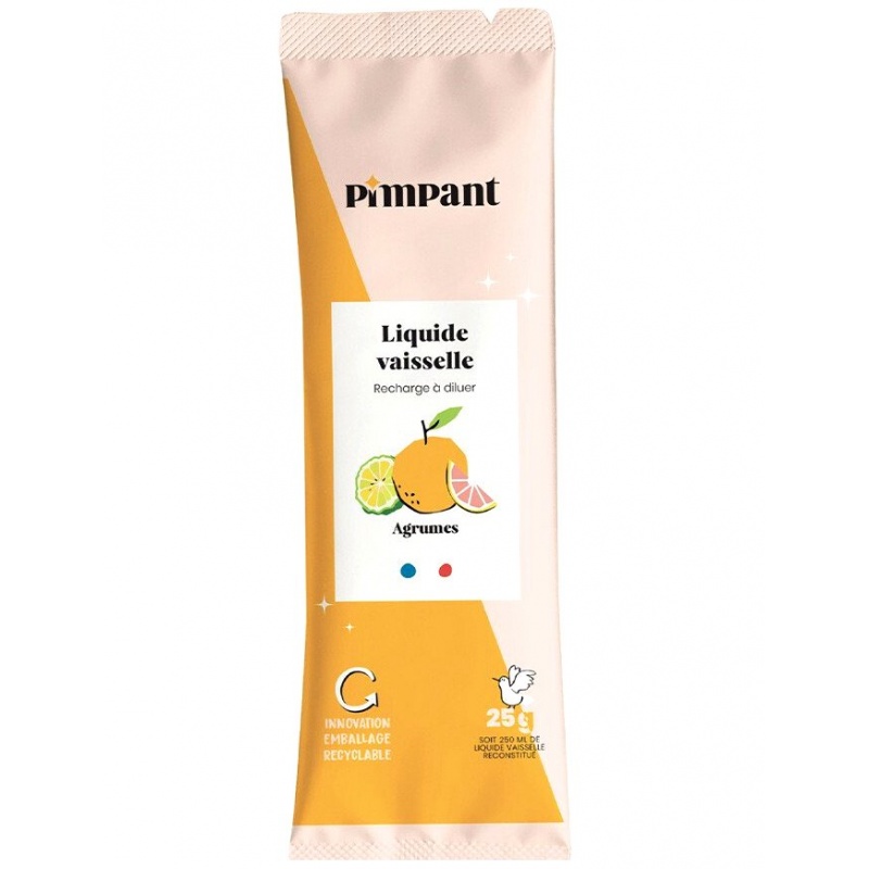 Recharge Liquide Vaisselle en poudre à reconstituer - Agrumes Pimpant