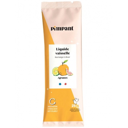 Recharge Liquide Vaisselle en poudre à reconstituer - Agrumes Pimpant - Pimpant