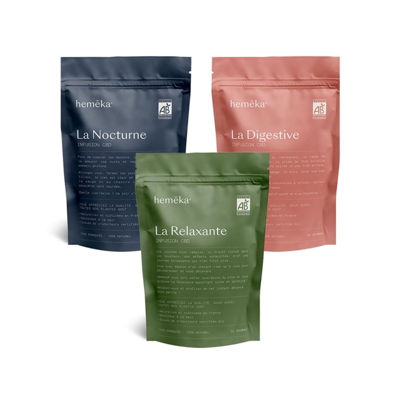 Lot de 3 Infusions Chanvre CBD Heméka
