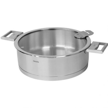 Poêle sautoir inox Strate avec manche amovible Cristel 