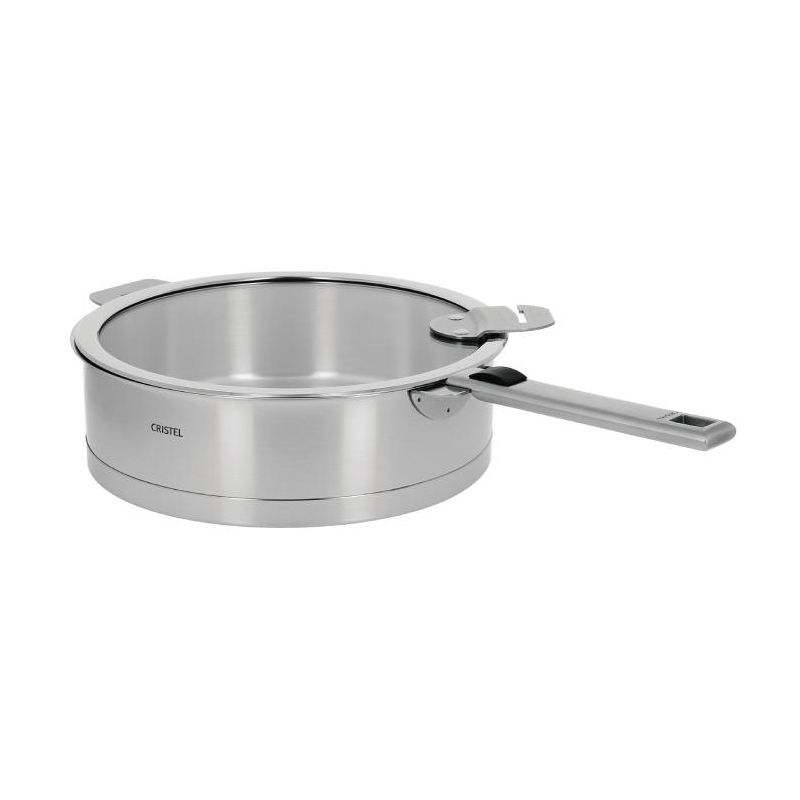 Sauteuse Cristel Strate 20 cm en acier inoxydable avec manche amovible