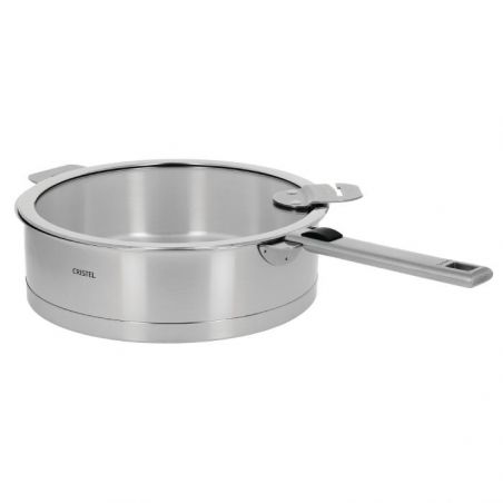 Sauteuse Cristel Strate 20 cm en acier inoxydable avec manche amovible