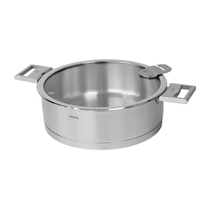 Poêle sautoir inox Strate avec manche amovible Cristel 