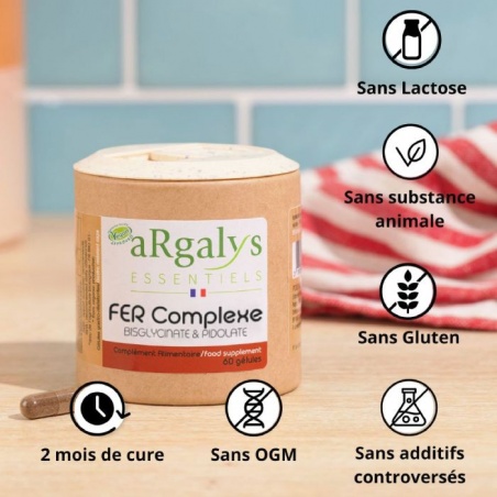 Complément alimentaire Fer complexe avec Vitamines C, B9 et Carotte 