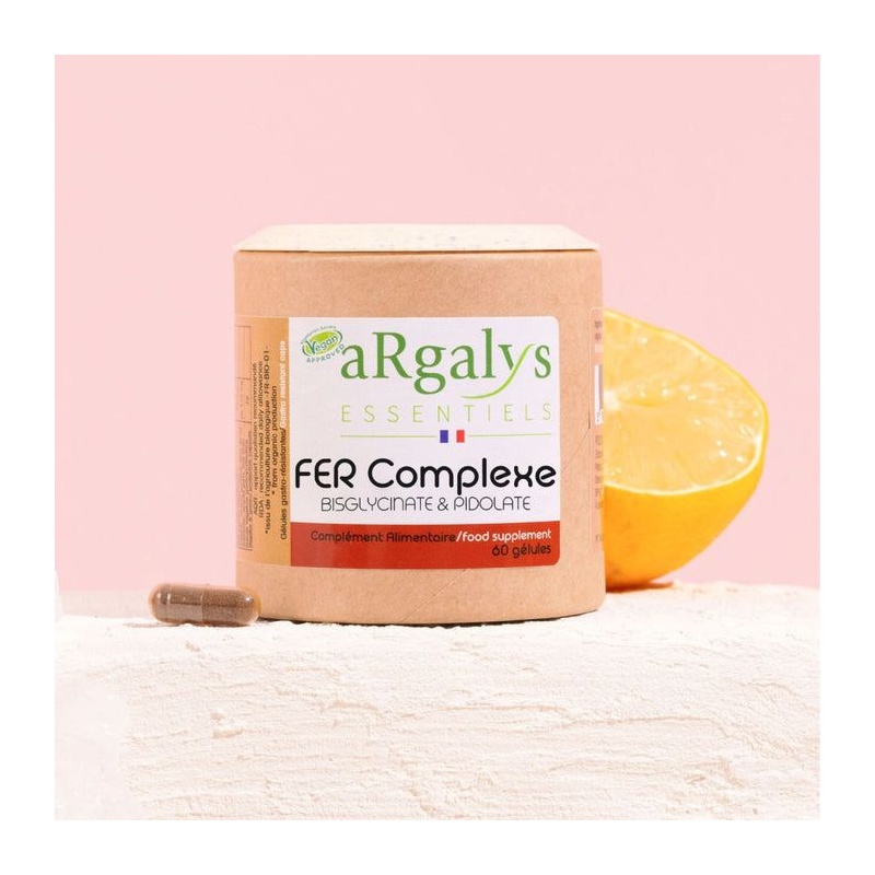 Fer & Vitamines C, B9 et Carotte - 60 gélules Argalys