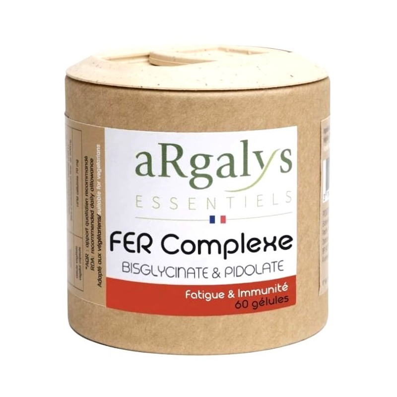 Fer & Vitamines C, B9 et Carotte - 60 gélules Argalys