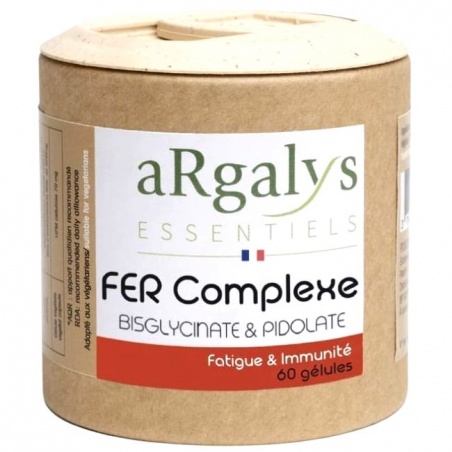 Fer & Vitamines C, B9 et Carotte - 60 gélules Argalys - Argalys