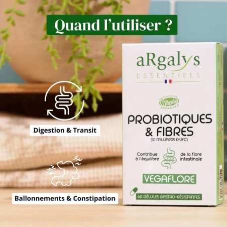Vegaflore - Pré et Probiotiques - 60 comprimés Argalys