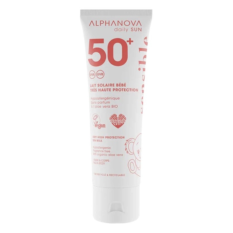 Lait solaire bébé très haute protection SPF50+ Alphanova