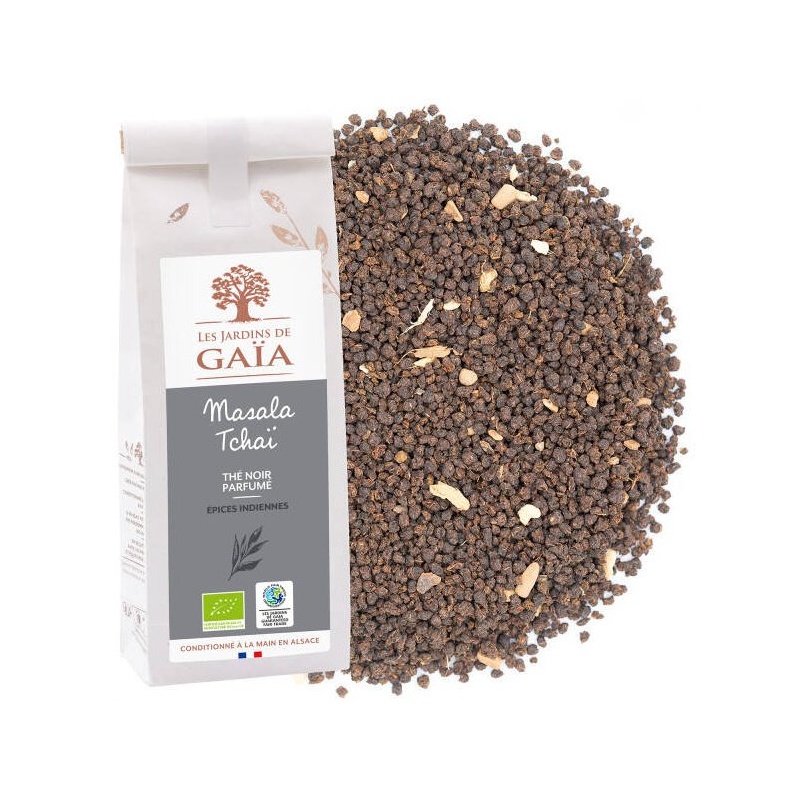 Thé noir bio Masala Tchaï - épices indiennes - 100 gr Les jardins de Gaïa