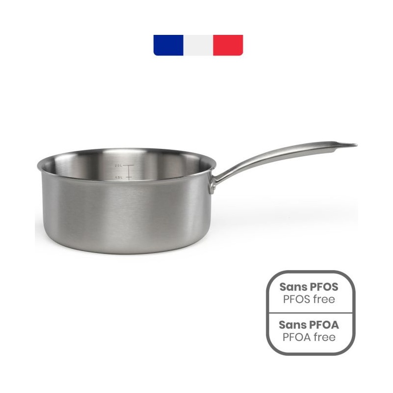 Casserole inox Brigade fixe 18 cm  Livoo