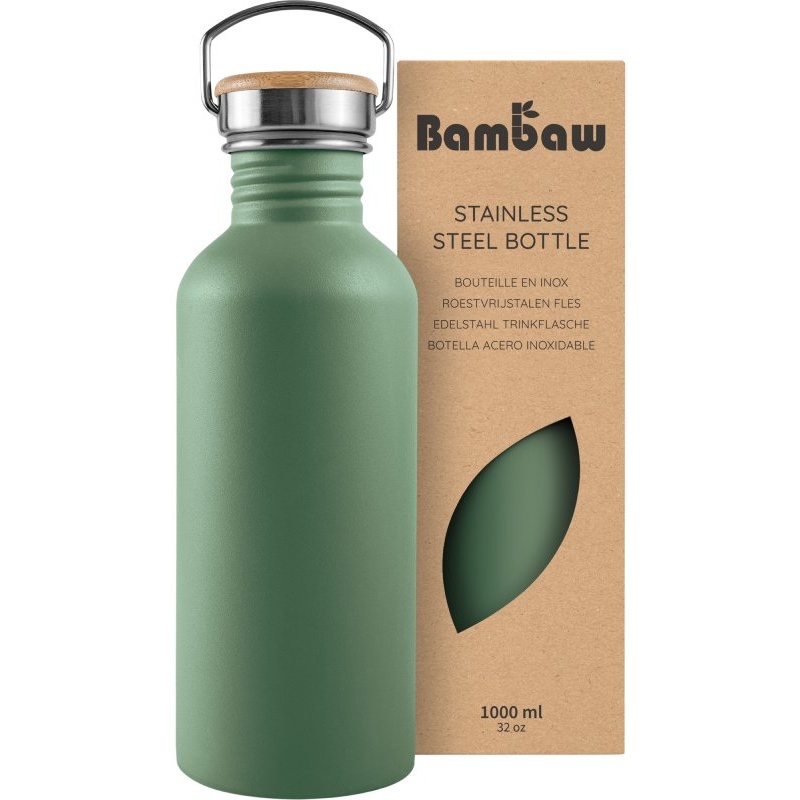 Bouteille en inox 1 L Vert Sauge Bambaw