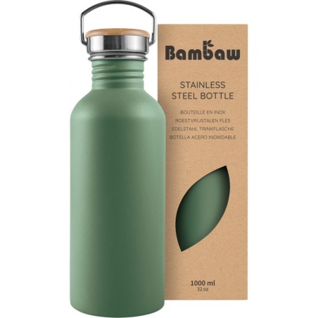 Bouteille en inox 1 L Vert Sauge Bambaw - Bambaw