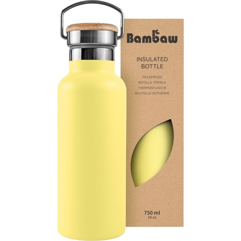 Bouteille isotherme en inox 750 ml Jaune Imperial Bambaw