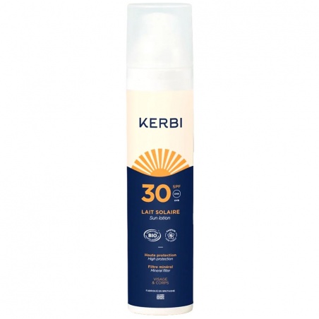 Lait solaire bio SPF30 parfum iode monoï - 100gr Kerbi - Kerbi