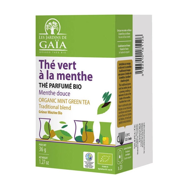 Thé vert BIO à la Menthe - 20 infusettes Les jardins de Gaïa
