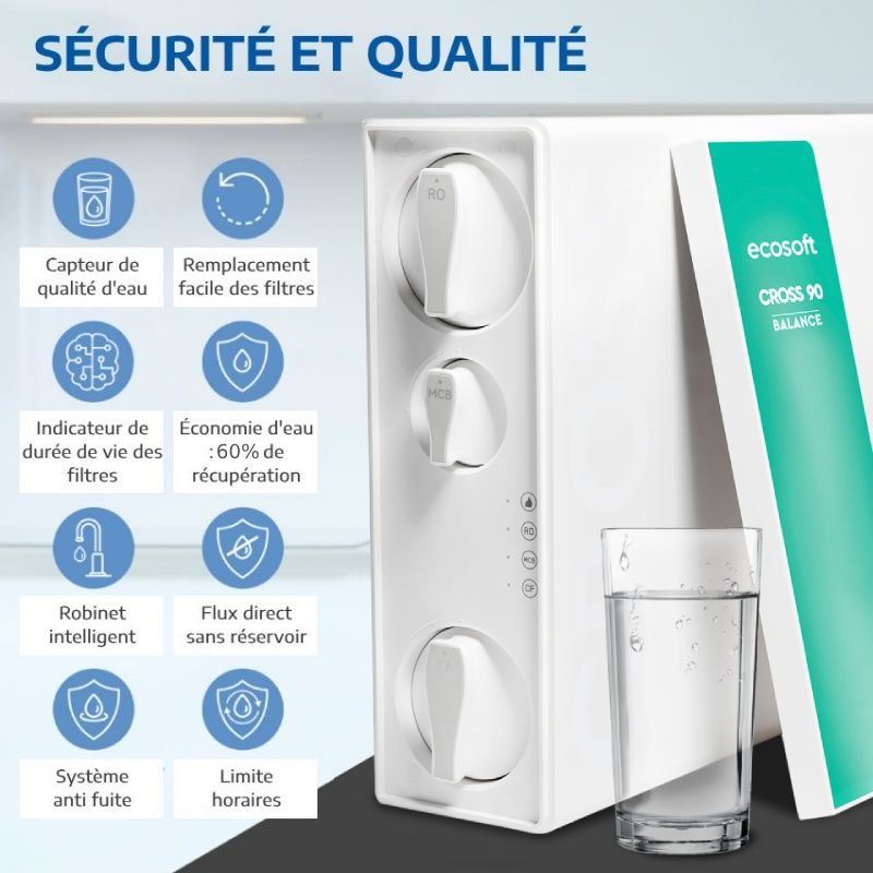 Avantages de l'osmoseur CROSS90 Balance Ecosoft