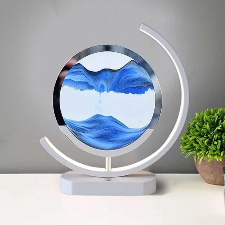 Lampe à Sable Mouvant LED Design 32 cm – Ambiance Relaxante - Bleu Esoterra