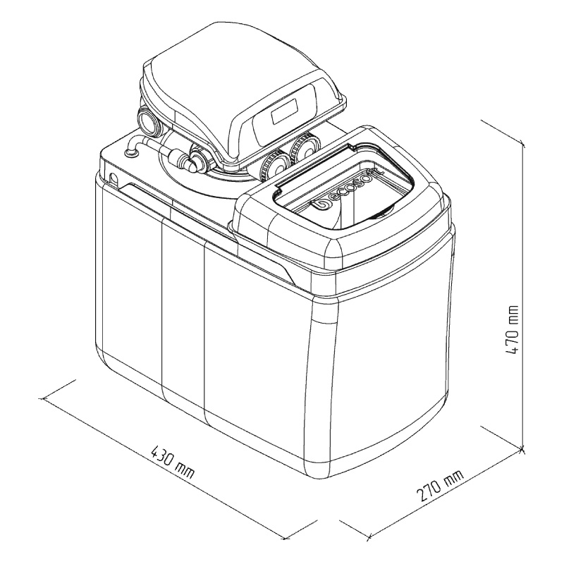 Dimensions adoucisseur d'eau Ecosoft Pink 100 (FU1013CABDVUPBT)