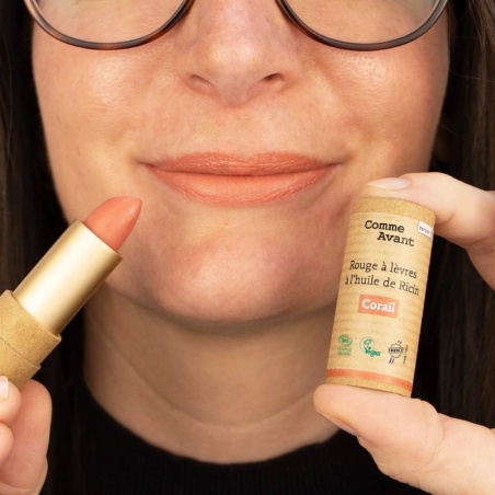 Rouge à lèvres à l'huile de ricin - Corail Comme Avant
