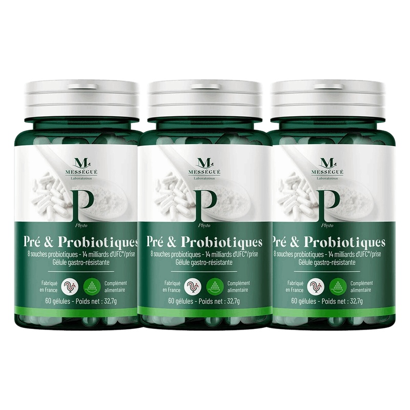 Lot de 3 Pré & Probiotiques - 3 x 60 gélules Laboratoires Mességué