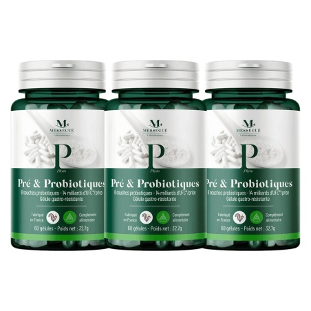 Lot de 3 Pré & Probiotiques - 3 x 60 gélules Laboratoires Mességué - Laboratoires Mességué