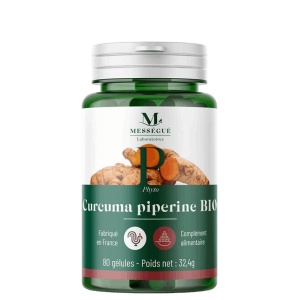 Curcuma Piperine Bio - 80 gélules Laboratoires Mességué