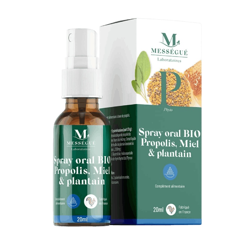 Spray Oral Bio Propolis, Miel & Plantain - 20 ml Laboratoires Mességué