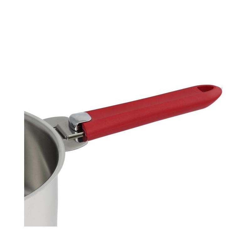 lot de casseroles Mutine Cristel avec poignée amovible ROUGE FRAMBOISE