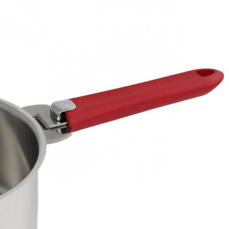 lot de casseroles Mutine Cristel avec poignée amovible ROUGE FRAMBOISE