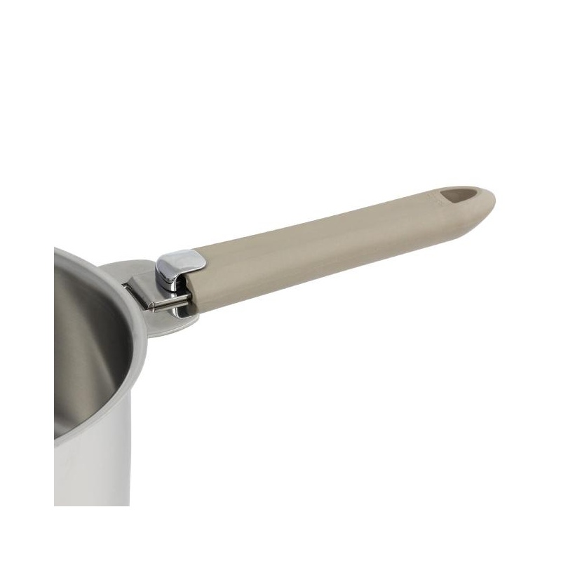 lot de 4 casseroles Mutine Cristel avec poignée amovible TAUPE