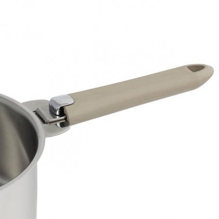 lot de 4 casseroles Mutine Cristel avec poignée amovible TAUPE