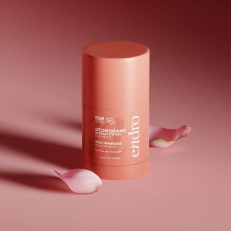 Déodorant stick rechargeable 48h Rose Framboise Endro Cosmétiques