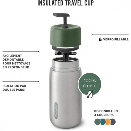 Travel Mug isotherme - Vert Olive Black + Blum