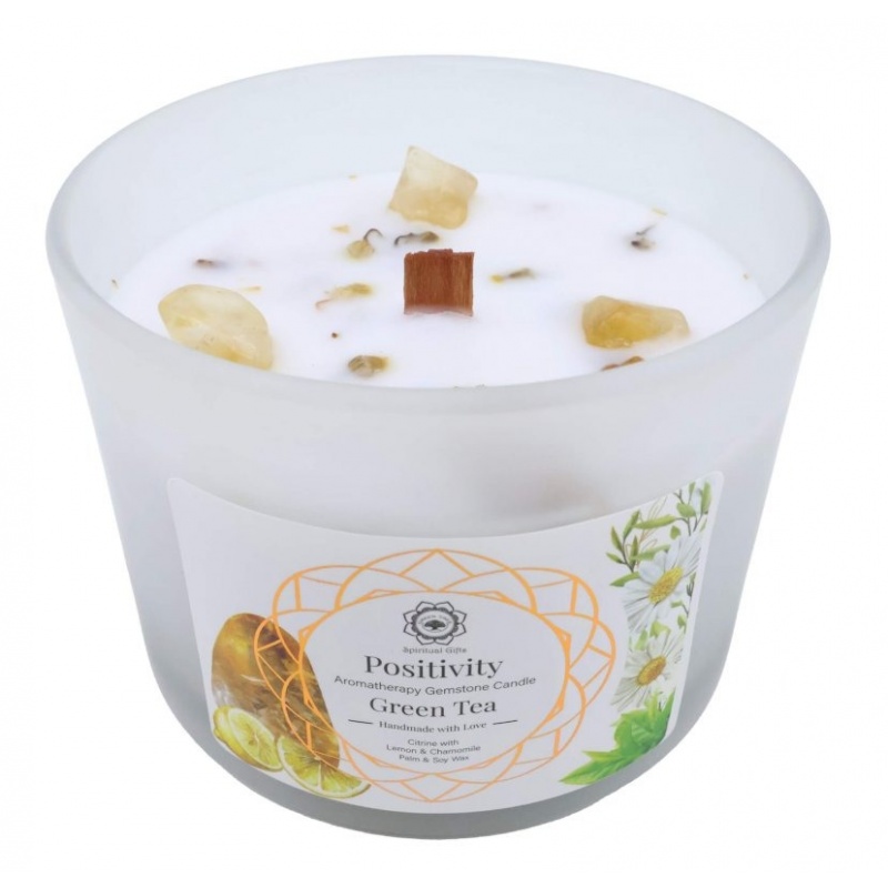 Bougie Positivité - Citrine & Thé vert - 256g Green Tree Candle