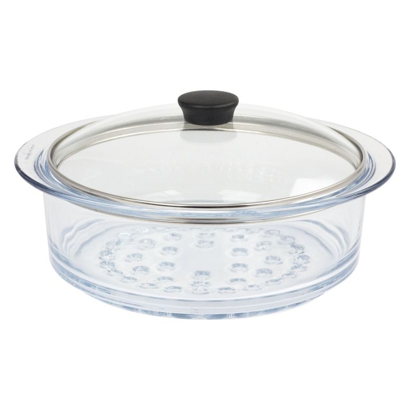 Cuit-vapeur en verre Cocinelle avec couvercle Cristel