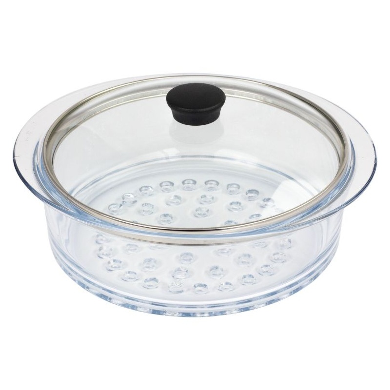 Cuit-vapeur en verre Cocinelle avec couvercle Cristel