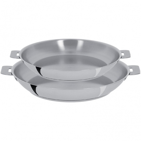 Lot de 2 poêles inox Mutine 24 et 28 cm Cristel - Cristel