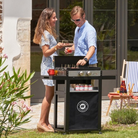 LA PLANCHA FRANCAISE gaz 250 Duo Edition sur chariot Le Marquier