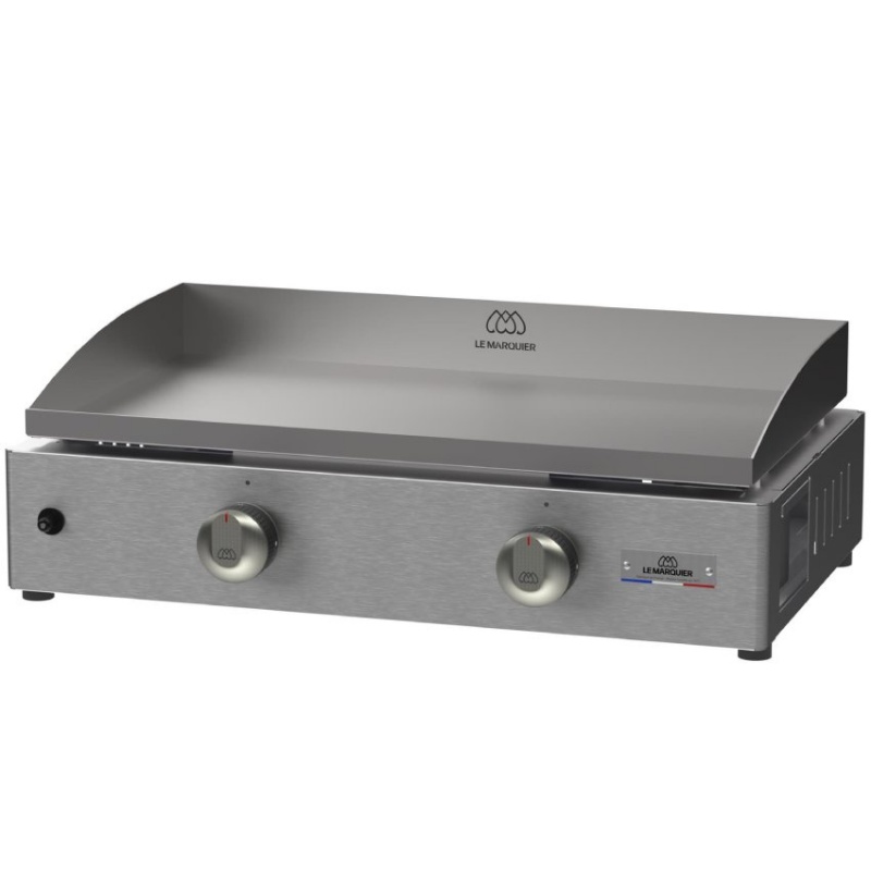 Plancha gaz LA PLANCHA INOX 260 - Duo Edition avec Chariot + Couvercle inox Le Marquier