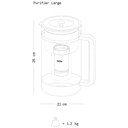Carafe filtrante en verre Purifier Large 1.66 L Aarke
