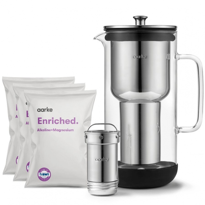 Kit Carafe filtrante Purifier 1.18 L + 3 recharges Enriched Aarke