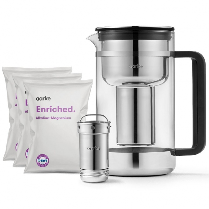 Kit Carafe filtrante Purifier Large 1.66 L + 3 recharges Enriched Aarke